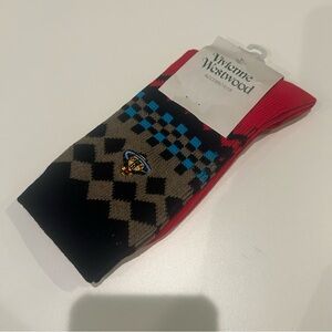 Vivienne Westwood Geometric Socks - Red, Black, and Blue